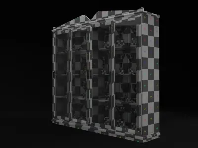 School Trophy Cabinet Set Low-poly 3D model