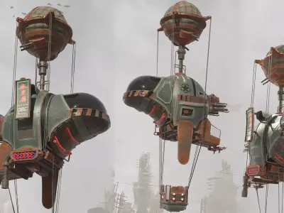 BALLOON Ship Low-poly 3D model