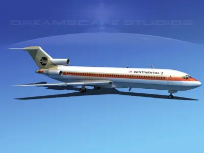 Boeing 727-200 Continental 1 3D model
