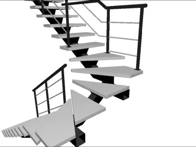 Modern metal stairs  Free 3D model