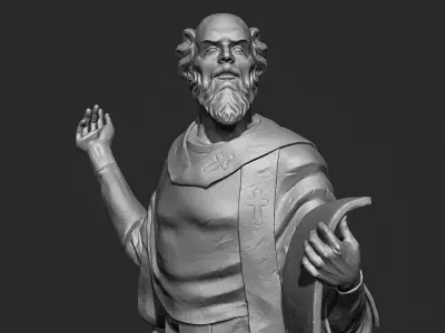 Ancient Sage statue 3d-print model 3D print model