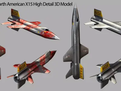 North American X15 High Detail 3D Model  Low-poly 3D model