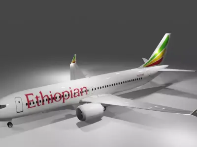 Ethiopian airlines Boeing 737 max 8 3d model Low-poly 3D model
