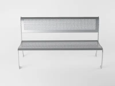 Bench made of perforated metal 3D model