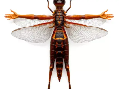 Dragonfly Hybrid Unique model pack Low-poly 3D model