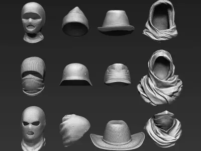 Set of Headwear Part 2 3D model