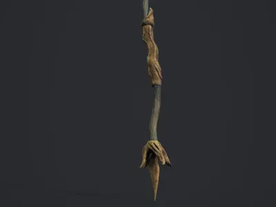 Druid Staff Low-poly 3D model
