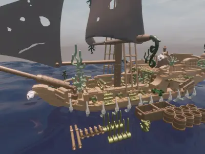 LEGO - CURSED SLOOP - DEVILs PUPIL - Rogue Film Productions 3D model