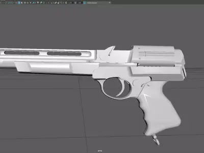 Low Poly Survival Gun 3D Model Low-poly 3D model