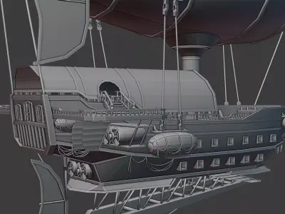 Stylized Fantasy Ship - By Yorakeys Low-poly 3D model