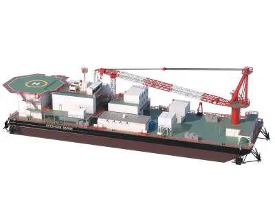 Offshore Barge 3D model