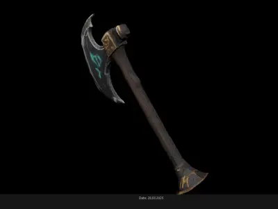 Low Poly Stylized Axe 3 AI Low-poly 3D model