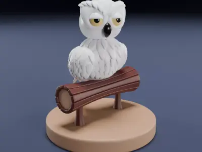 Stylized Snowy Owl Harry Potter 3D Model 3D model