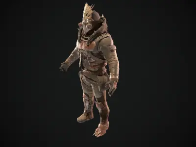 Skull armor 3 Low-poly 3D model