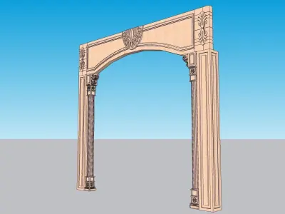 indian jodhpuri stone arch 3d modal 3D model