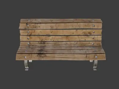 Stylized bench Low-poly 3D model purchase