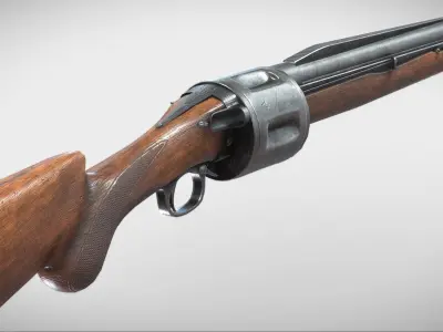 Becker Revolving Shotgun Low-poly 3D model