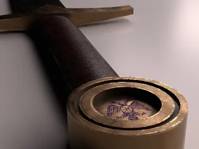 Ancient Roman Emperor Sword Low-poly 3D model