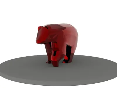 Bear Lowpolygon  Low-poly 3D model