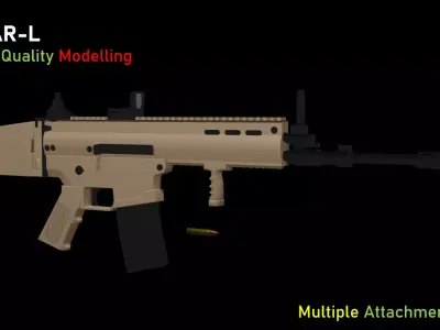 FN SCAR Low-poly 3D model