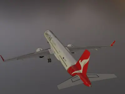 Qantas airbus a321 neo xlr low poly 3D Model Low-poly 3D model