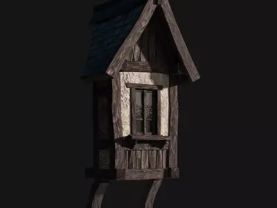 Tudor dormer Low-poly 3D model