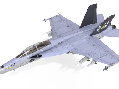 F-18F Super Hornet Low-poly 3D model