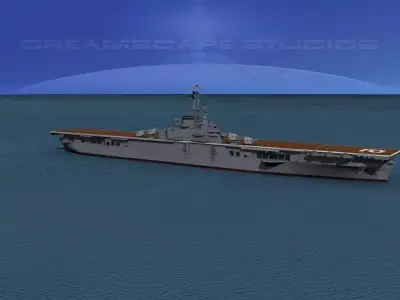 Essex Class Aircraft Carrier C-12 USS Hornet 3D model