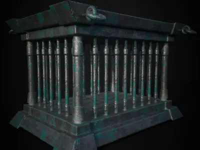 metal cage lowpoly game asset Low-poly 3D model
