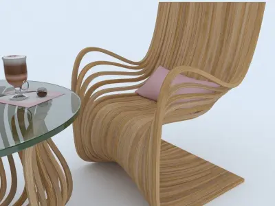 PIPO CHAIR from Piegatto Low-poly 3D model