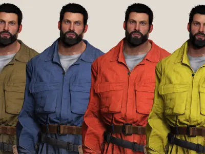 Rick Military Mechanic Game-Ready Repairman Character Low-poly 3D model