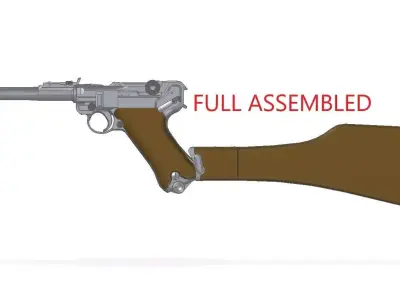 Luger P-08 Artillery  3D model