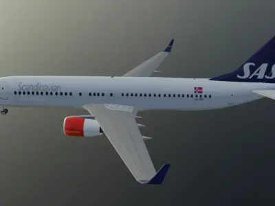 SAS Boeing 737-800 low poly 3d model  Low-poly 3D model