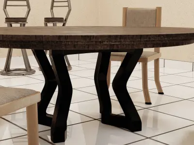 Modern Dining and Bar Furniture Set 3D model