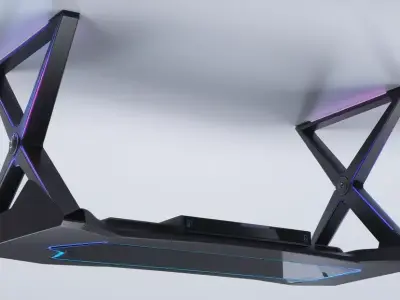 PC Gaming Table 3D Model RGB Desk with Modern Design Free 3D model