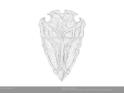 Low Poly Stylized Ethereal Aegis Shield Low-poly 3D model