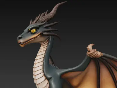 Dragon Realistic 3D Model Basic - Low Poly Realistic  Low-poly 3D model