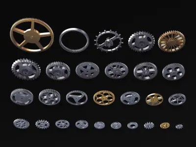 Gears Set v 3 three 3D model