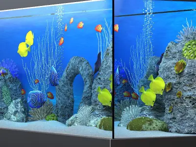 aquarium fish tank with city 3D model