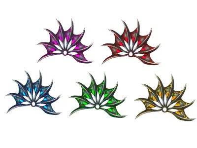 a Set of Fan Weapons Low-poly 3D model