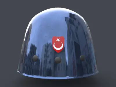 Military Helmet Low-poly 3D model 5