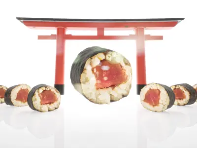 Hosomaki Realistic sushi set 3D model