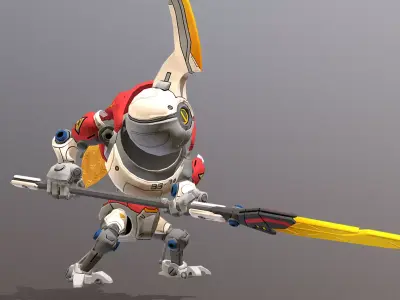 CYBORG-BEETLE-ROBOT Spear Slamming 3D model