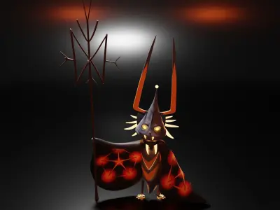 Dark Cockroach Low-poly 3D model