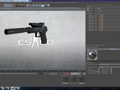 USP-4 csgo gun Free 3D model