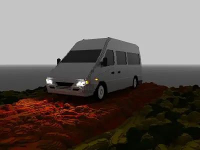 Mercedes-Benz Sprinter 1995 voxel Free low-poly 3D model