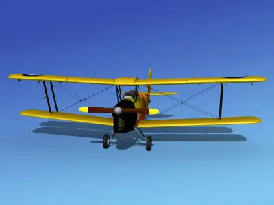 Dehavilland DH82 Tiger Moth V14 3D model
