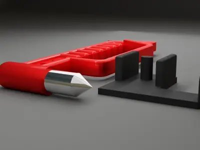 Emergency Hammer - Safety Hammer - Glass Breaker Low-poly 3D model