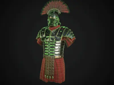 Roman armor lorica segmentata Low-poly 3D model