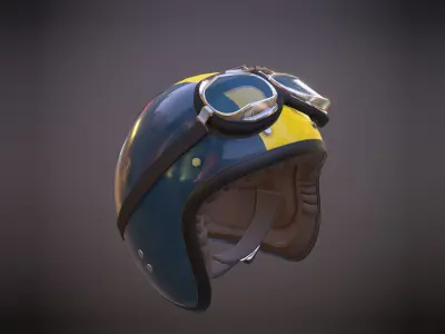 vintange  motorcycle helmet 3D model